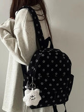 INGVN Mini Japanese Sweet Floral Print Backpack Casual Y2k Aesthetic Preppy Schoolbags Women Kawaii All Match Backpacks for Students