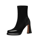Ingvn Vintage Women Ankle Boots Fashion Elegant Side Zippers Shoes Autumn Winter Thick Heel Laides Modern Short Booties