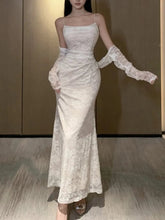Sexy Women Elegant Bodycon Slim Lace Dress Vintage Casual Backless Evening Party Dresses Female Fashion Long Robe Clothes Autumn