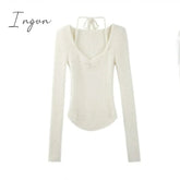 Ingvn - 2023 Spring Slim Knitted Y2k Tops Woman Pure Color Korea Fashion Pullover Clothing Chic Casual Long Sleeve Sweater Female Design