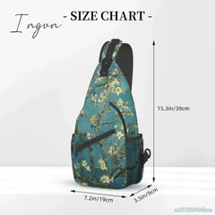Ingvn - Vincent Van Gogh Almond Blossom Sling Chest Bag for Women Crossbody Backpack Travel Shoulder Bags Waterproof Daypack for Hiking