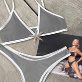 Shiny Star Bikinis Sexy Women Swimsuit Female Swimwear Bandeau Biquini Thong Triangle Swimming Suits Halter Bodysuit Beachwear