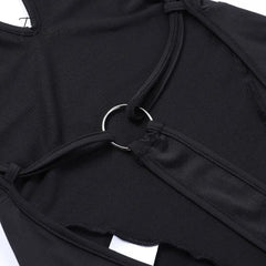 Ingvn - 2023 Summer Women Dress Bandage Sexy Backless Maxi Dresses Club Holiday Bodycon Cut Out Sleeveless Elegant Long Dress Women Robe