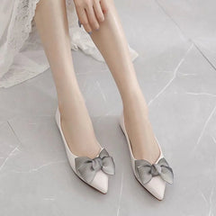 Square Toe Kawaii Flat Flats Shoes for Woman with Bow Women's Summer Footwear Loafers Cute on Promotion Discount 39 Stylish