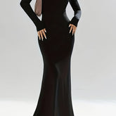 Autumn And Winter Women's Fashionable Casual Long-sleeved Solid Color Dress
