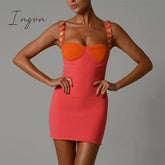 Ingvn - Elegant Strapless Sexy Bodycon Maxi Dress Summer Sleeveless Button Buckles Slim Bandage Long Party Women Dress Midi Vestidos