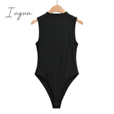 Ingvn - Summer outfits for women elegant bodysuit women sexy bodycon bodysuits black sleeveless one piece outfit women fashion