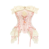 French Elegant Corset Suit Women Bow Tie Sexy Lace Tube Top White Shorts Two Piece Casual Fashion Summer Female Two Piece Set