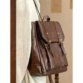 Ingvn Japanese JK Uniform Style School Backpack Women Autumn New Vintage Brown Bag College Student Classroom Backpacks