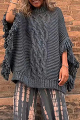 Ingvn - Casual Solid Tassel O Neck Tops