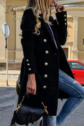 Ingvn - Elegant Patchwork Patchwork Turndown Collar Outerwear