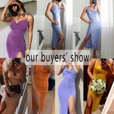 Ingvn - Spaghetti Strap Bodycon Dress Women Sexy Party Sleeveless Backless Solid Side Split Long Robe Elegant Commute Maxi Dresses