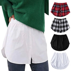 Ingvn - Spring Outfits New Style Womens Fake Shirts Hem Underskirts Elastic High Waist Split Half Slips Skirts Hoodies Sweaters Extender Hemline