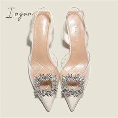 Ingvn - Summer Fashion New Sexy Banquet Comfortable Crystal Transparent Solid Color Pointed Toe Women's High Heels sandals women 2024