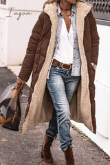 Ingvn - Casual Street Solid Patchwork Hooded Collar Outerwear(5 Colors)