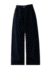 Polka Dot Wide Leg Drawstring Pants