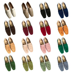 MEZEREON Cow Leather Square Toe Women Flats Casual Loafers Women Shoe Without Heel Spring Autumn Mules Woman Simple Shoes