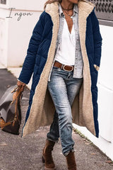 Ingvn - Casual Street Solid Patchwork Hooded Collar Outerwear(5 Colors)