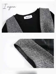 Ingvn - Teenage Girls Clothing Set 12 13 14 Years Spring Plaid Vest T-shirts Pants 3pcs Suit for Girls Clothes Fashion Kids Costume
