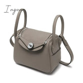 Ingvn - Mini 20cm Pillow Bag Silver Buckle Ladies Handbag Luxury Brand Designer Shoulder Bag Cow Genuine Leather Crossbody Bags Fashion