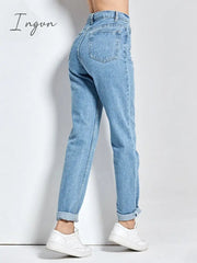 Ingvn - Harem Pants Vintage High Waist Jeans Woman Boyfriends Women's Jeans Full Length Mom Jeans Cowboy Denim Pants Vaqueros Mujer