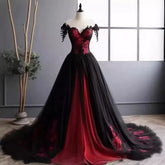 Burgundy Lace Sweetheart Prom Evening Dresses A-Line Lace up back Backless Party gown