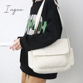 Ingvn - Women's School Messenger Bags for Women Shoulder Ladies Designer Handbag Solid Large Capacity Casual Canvas Shoulder Female Bags