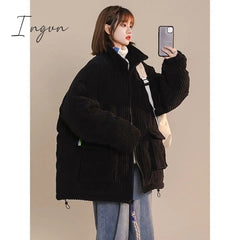 Ingvn - Corduroy Coat Women Clothing High Street Fashion Lamb Wool Winter Clothes Women Jacket Loose Casual Thick Jackets for Women Tops