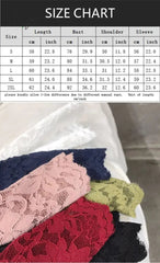 Ingvn - gifts for women Plus Size Women Lace Blouses Shirts Sexy Hollow Out Long Sleeve Solid Blouse Lady Elegant Floral Embroidery Elastic Shirt Tops
