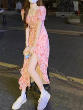 Elegant Floral Print Polyester Blend 1pc Fit and Flare Dress - Ruffle Hem, Scoop Neck, Woven Fabric - for Spring/Summer Women