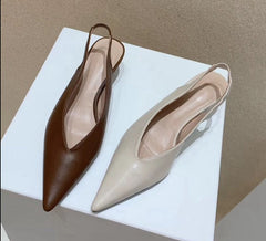 Fashion Brand Sandals Mules Women Shallow Mouth Pointed Toe Shoes Low Heel Slip On Slides Slipper Shoes