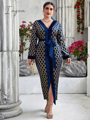 Ingvn - Plus Size Maxi Dresses Large Spring Women Oversized Long Luxury Chic Elegant Evening Party Muslim Festival Clothing