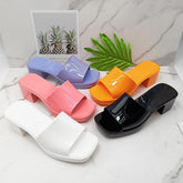 New Women Slippers Simple Solid Color Non-slip Outdoor Beach Woman Sandals Fashion with Heel Slider Summer Female Shoes