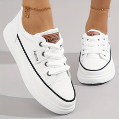 Women's Simple Sneakers, Casual Lace Up Outdoor Shoes, Women's Comfortable Low Top Shoes Plus Size