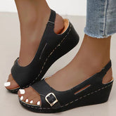 Women Sandals Summer Heels Sandalias Mujer Elegant Wedges Shoes For Women Summer Footwear Woman Heeled Shoes Wedge Heel