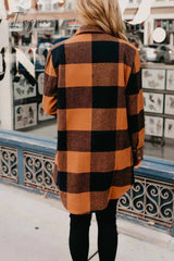 Ingvn - Contrast Plaid Coat