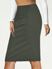Solid Bag Hip Skirts, Elegant High Waist Work Office Pencil Skirts, Women's Clothing