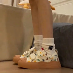 Ingvn Kawaii Women's Sports Shoes Canvas Platform Sneakers Casual Cute Tennis Female Spring Summer Vintage Flats Vulcanize