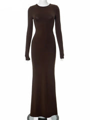 Casual Basic Long Dress Women Holiday Autumn Winter Evening Birthday Party Night Club Sexy Elegant Dress Outfits 2024
