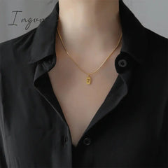 New Fashion Simple Lucky 7 Square Pendant Stainless Steel Necklace for Women Niche Design Elegant Party Jewelry Gifts