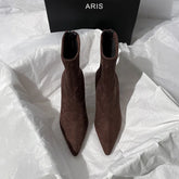 Pointed Toe Women Sock Short Boots Fashion Side Zipper Ankle Booties Thick High Heel Autumn Winter Ladies Shoes Botas Femininas
