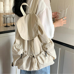 INGVN New Backpack Fashion Casual Nylon Cloth Shoulder Bags For Women Light Large Capacity School Bag Designer Luxury Solid Color