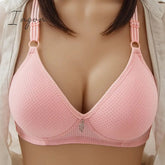 Ingvn - Women's Thin Steel Ringless Bra Plus Size Underwear Solid Color Comfortable High Quality No Steel Bra Fashion Thin Underwear