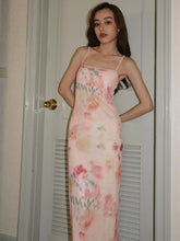 women's clothing summer new French style mature style backless sleeveless slim long printed suspender dress