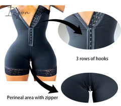 Ingvn - High Compression Skims Women's Body Shapewear Extra Firm Zipper Control Fake Ass Butt Lifter Booties Faja BBL Post Op Surgery