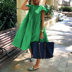 Ingvn - Summer Dress Women Summer Sundress Holiay Vintage Ruffled Party Dresses Casual Vestidos Femme Robe Plus Size Robe