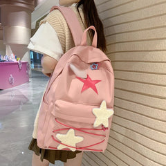 INGVN Korean Sweet All Match Star Backpacks Japanese Women Streetwear Y2k Aesthetic Schoolbags High-capacity Kawaii Backpack Students