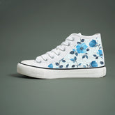 Flower Print Chunky Canvas Sneakers - Wear-Resistant, Non-Slip, High-Top, Classic Skate Shoes with Lightweight, Breathable, and Comfortable Design for Casual, Versatile, and Outdoor Walking Activities