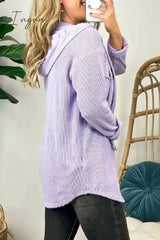 Ingvn - Casual Color Block Contrast Hooded Collar Outerwear