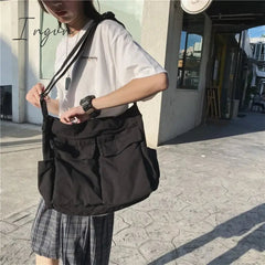 Ingvn - Women Vintage Handbag Canvas Teenager Shoulder Tote Bags Messenger Bags Ladies Casual Handbag Crossbody Purse